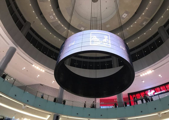 Tampilan Video Led Penuh Warna Fleksibel, P1.56 P1.785 P2 P2.5 Cylinder Layar Led Fleksibel