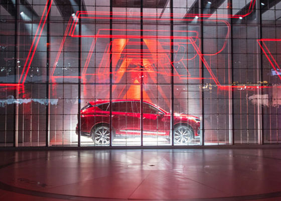 Kecerahan Tinggi Indoor Outdoor SMD P2.84 P20 Full Color Video Wall Glass LED Mesh