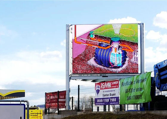 Instalasi Tetap P10mm Luar Ruangan 800x1200mm Tahan Air aluminium Kabinet LED Display Untuk Tampilan Luar Jalan Dipimpin