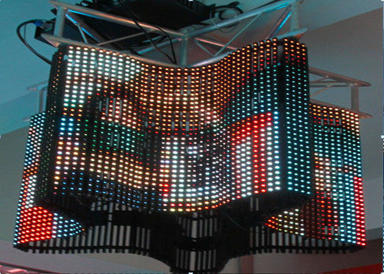 Layar Tirai LED Fleksibel P4 yang Dapat Diprogram Layar Penuh Warna Video Definisi Tinggi