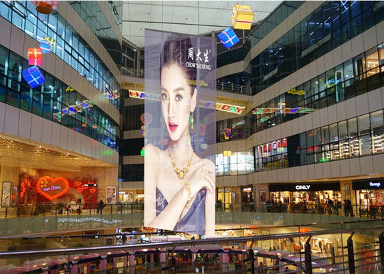Indoor P3.9 Kaca Transparan Layar LED Sudut Pandang Lebar LED Display Video Panel