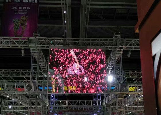 Indoor P10 Layar LED Transparan Kaca Dinding Video Ringan 9216 Dos / Sqm