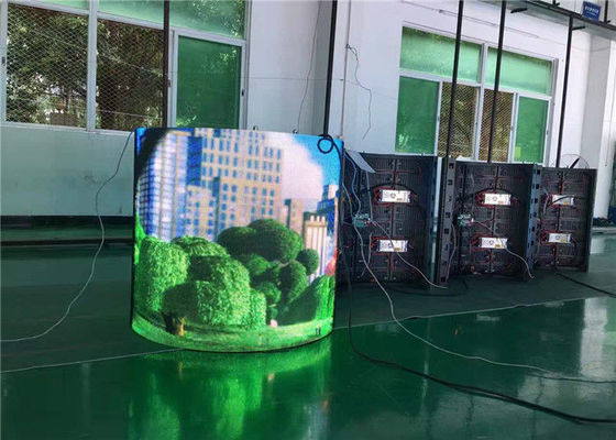 Kontras Tinggi Led Fleksibel Tirai Layar 10mm Pixel 360 LED Display Full Color