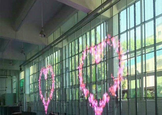 P15 Transparan LED Display Hapus SMD3528 Penuh Warna Hemat Energi 65746 Dos / Sqm